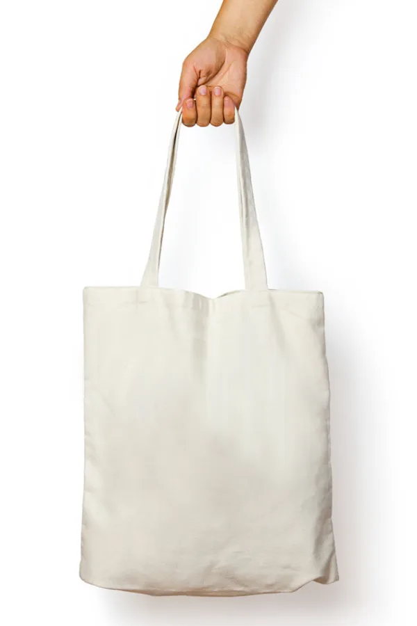 White Cotton Canvas Unisex Tote Bag with Zipper - Image 2